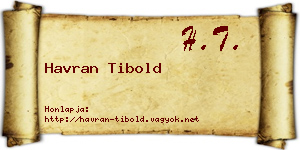 Havran Tibold névjegykártya